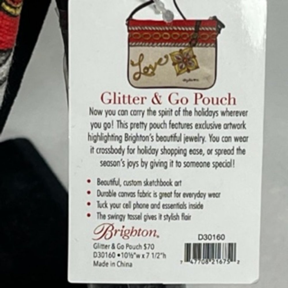 BRIGHTON "Love" Glitter & Go Crossbody Pouch NWT - Picture 5 of 16